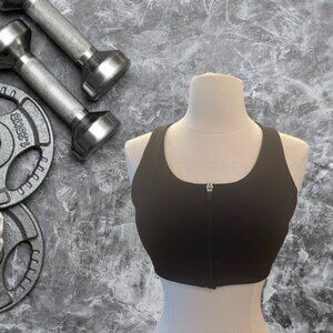 💪🖤 Tek Gear High-Impact Zip Front Sports Bra – Size M 🖤💪